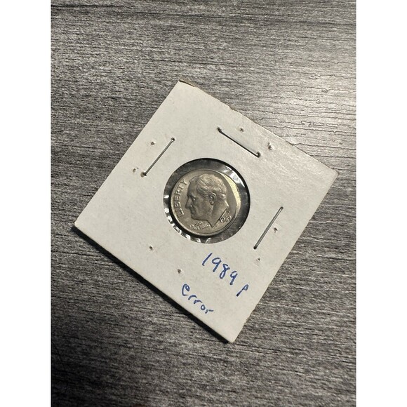 1989 P OFF CENTER ROOSEVELT DIME MINT ERROR 10C - Picture 3 of 4